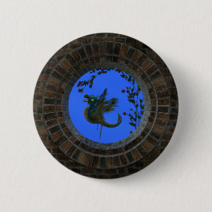 Peacock Fairy Dragon 6 Cm Round Badge