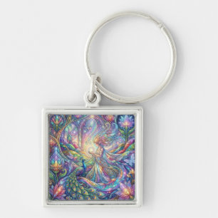 Peacock Fantasy Art Keychain