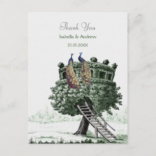 Peacock Fantasy Tree Thank You Card