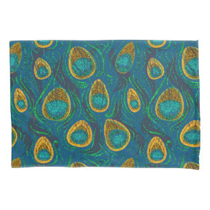 Peacock Feather Abstract Pillowcase