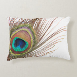 Peacock Feather Accent Pillow