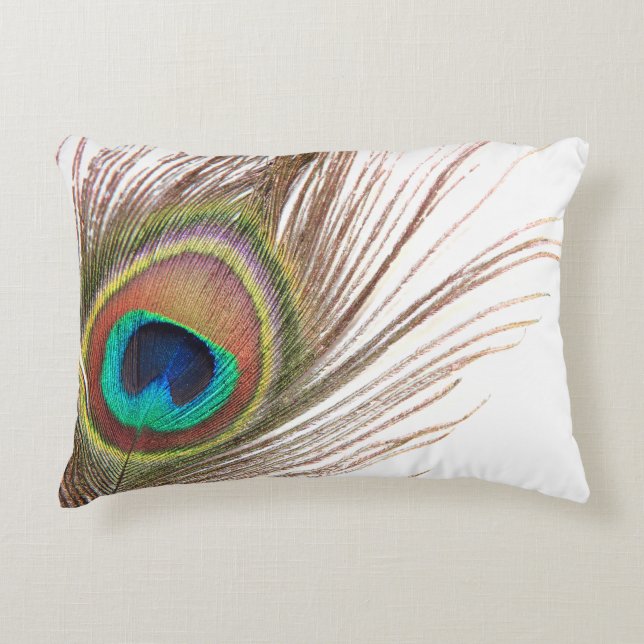 Peacock Feather Accent Pillow (Front)
