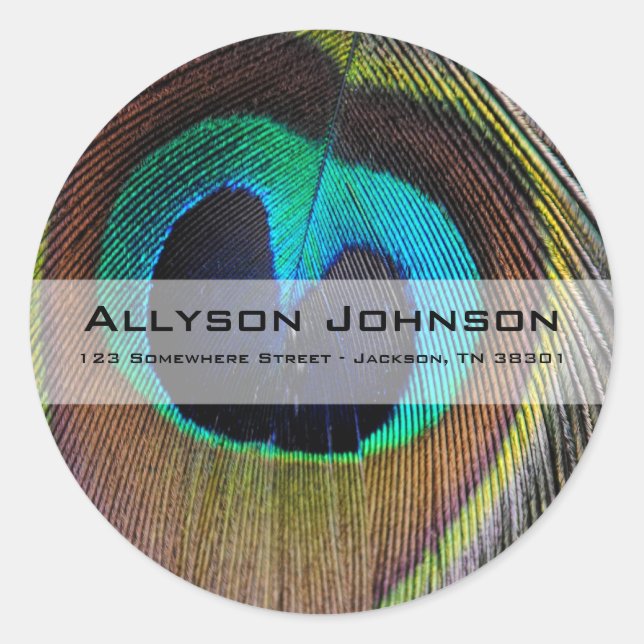 Peacock Feather Address Stickers (Front)