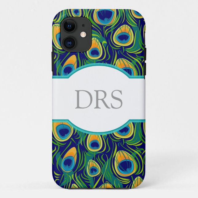 Peacock Feather Animal Print Case-Mate iPhone Case (Back)