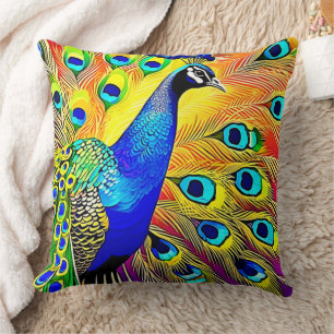 Peacock Feather Art Cushion