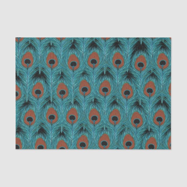 Peacock Feather Art Peacocks Feathers Artwork      Tissue Paper (Front)