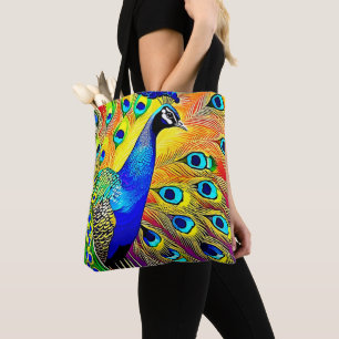Peacock Feather Art Tote Bag
