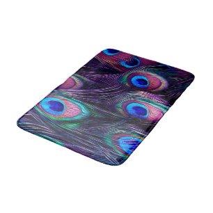 Peacock Feather Bath Mat