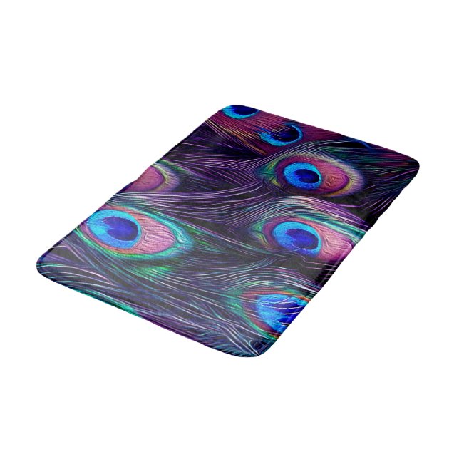 Peacock Feather Bath Mat (Angled)