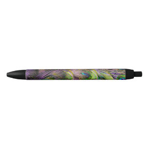 Peacock Feather Black Ink Pen