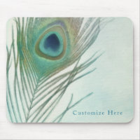 Peacock Feather Boho Chic Watercolor Custom
