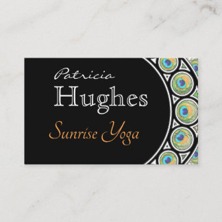 Peacock Feather Border Business Card