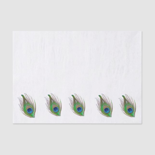 Peacock feather bordered tissue paper (Front)