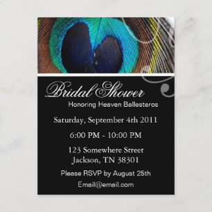 Peacock Feather Bridal Shower Invitations