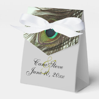 Peacock Feather Bride and Groom Favour Box