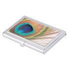 Peacock Feather Business Card Holder