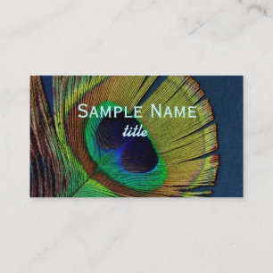 peacock feather business card template photo art