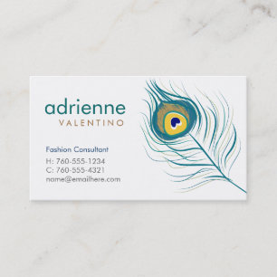 Peacock Feather Business Cards