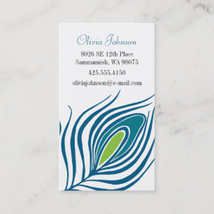 Peacock Feather Calling Card
