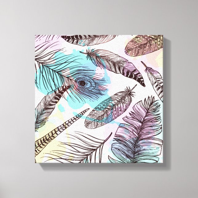 Peacock Feather Canvas Print (Front)