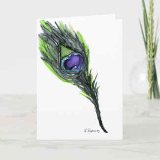 Peacock Feather Card