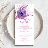 Peacock Feather Chic Glitter Pink Bat Mitzvah