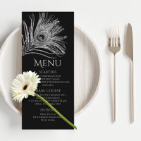 Peacock Feather Chic Glitter Silver Bat Mitzvah