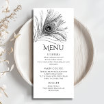 Peacock Feather Chic Glitter Silver Bat Mitzvah Menu<br><div class="desc">This design features an elegant silver glitter peacock feather on a white background with your Bat Mitzvah Menu information below. Personalise by editing the text in the text boxes. Designed for you by Evco Studio www.zazzle.com/store/evcostudio #mitzvah #batmitzvah #eventplanner #mazeltov #jewish #mitzvahswag #party #jewishlife #wedding #kosher #mitzvahlife #corporateevents #mitzvahparty #partyplanner #partyplanning...</div>