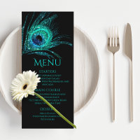 Peacock Feather Chic Glitter Turquoise Bat Mitzvah
