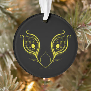 Peacock Feather Circle Acrylic Ornament
