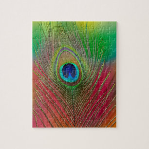 Peacock feather close-up jigsaw puzzle