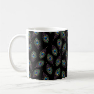 peacock feather coffee mug