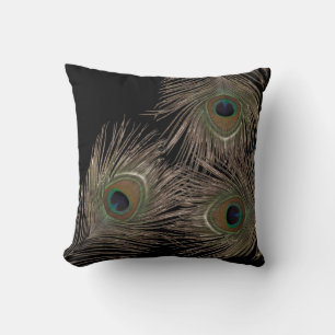 Peacock feather cushion