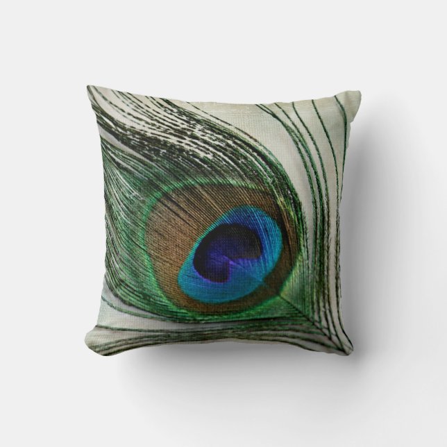 Peacock Feather Cushion (Front)