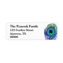 Peacock Feather Customisable address labels