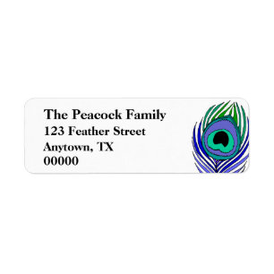 Peacock Feather Customisable address labels