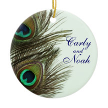 Peacock Feather Customisable Wedding Ornament