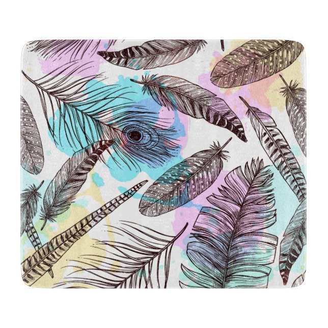 Peacock Feather Cutting Board (Front)