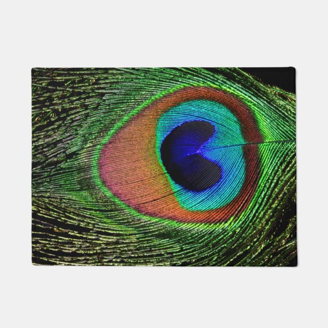 Peacock Feather Door Mat (Front)