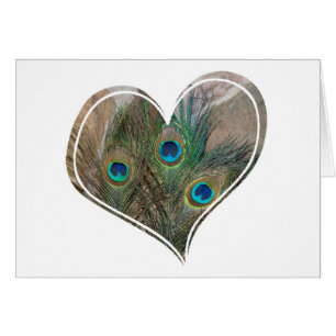 Peacock Feather Double Heart