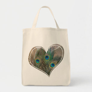 Peacock Feather Double Heart Bag
