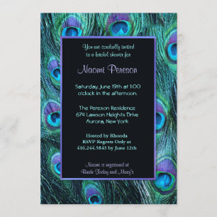Peacock Feather Drama - Bridal Shower Invitation