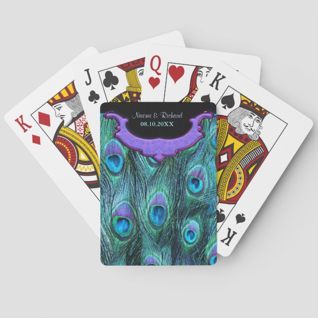 Peacock Feather Drama - Customise Playing Cards (Back)