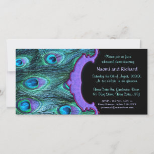 Peacock Feather Drama -Rehearsal Dinner Invitation