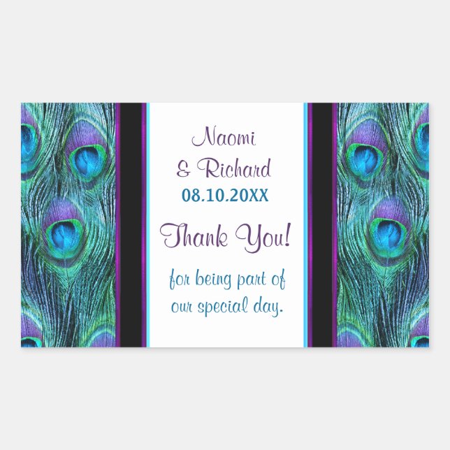 Peacock Feather Drama - Thank You Seal - Customise (Front)