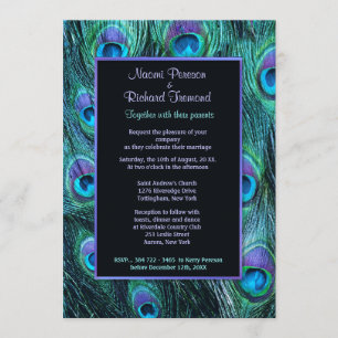 Peacock Feather Drama - Wedding Invitation