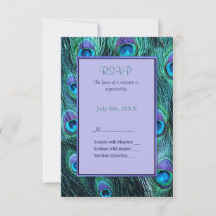 Peacock Feather Drama Wedding Invitation - RSVP