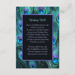 Peacock Feather Drama Wedding - Wishing Well Enclosure Card