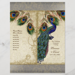 Peacock & Feather Elegant Matching Wedding Program