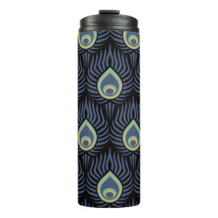 Peacock Feather: Elegant Pattern. Thermal Tumbler